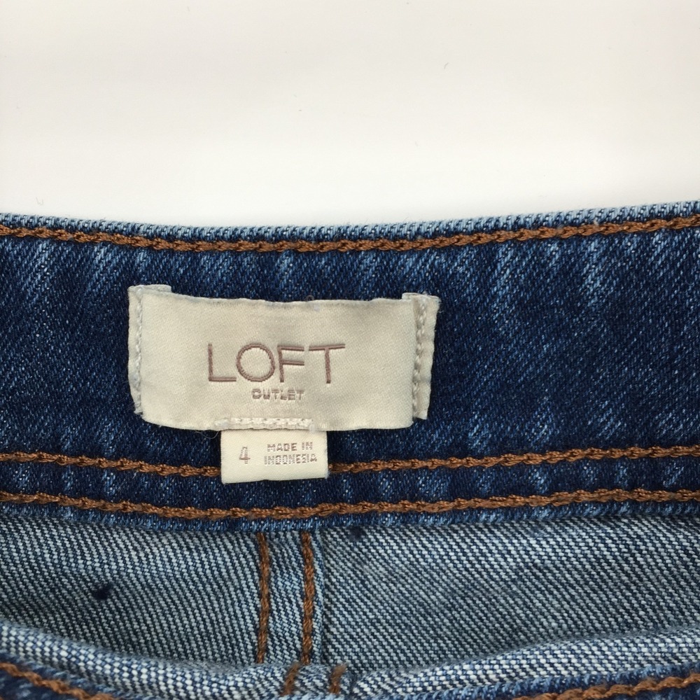y2K Loft Denim sailor Button Waist denim Mini Skirt dark blue jean cool girl 4 - Picture 4 of 8